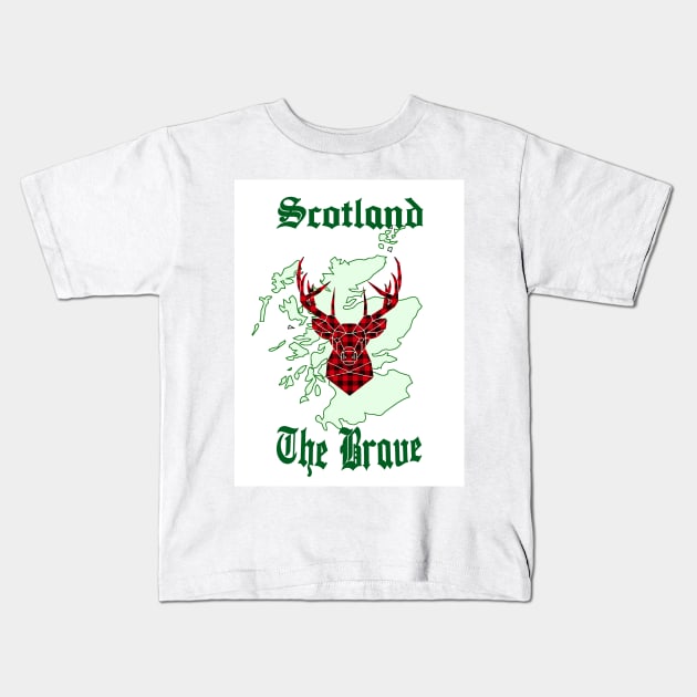 Scotland the Brave - Scottish rugby football tee shirt design Kids T-Shirt by Mightyfineart